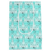 Flowing Beauty Aqua Verticale Cadeaubag Medium Cadeauzakje (Achterkant)