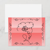 Flowing Beauty: Coral Line Art Blank Kaart (Voorkant / Achterkant)