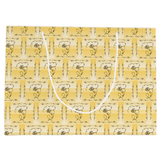 Flowing Beauty Goldenrod Horizontale Gift Bag Groot Cadeauzakje (Achterkant)