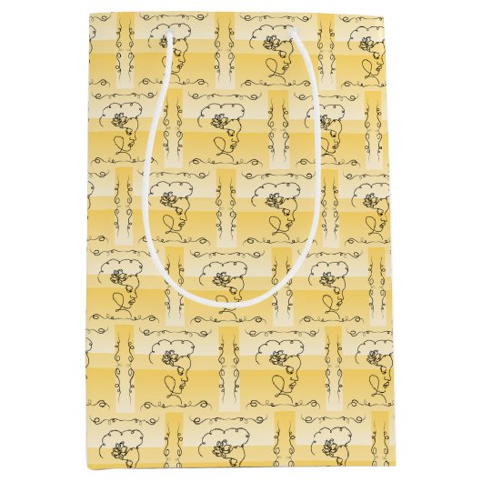 Flowing Beauty Goldenrod Verticale Gift Bag Medium Cadeauzakje (Voorkant)