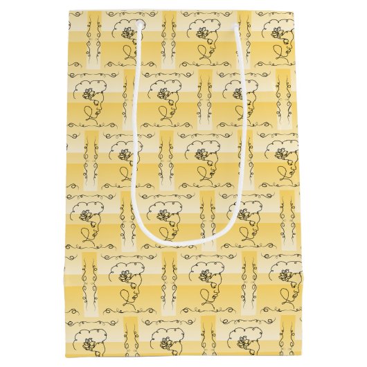 Flowing Beauty Goldenrod Verticale Gift Bag Medium Cadeauzakje (Achterkant)