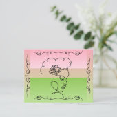 Flowing Beauty: Peony Line Art Blank Kaart (Staand voorkant)