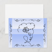 Flowing Beauty: Periwinkle Line Art Blank Kaart (Voorkant / Achterkant)