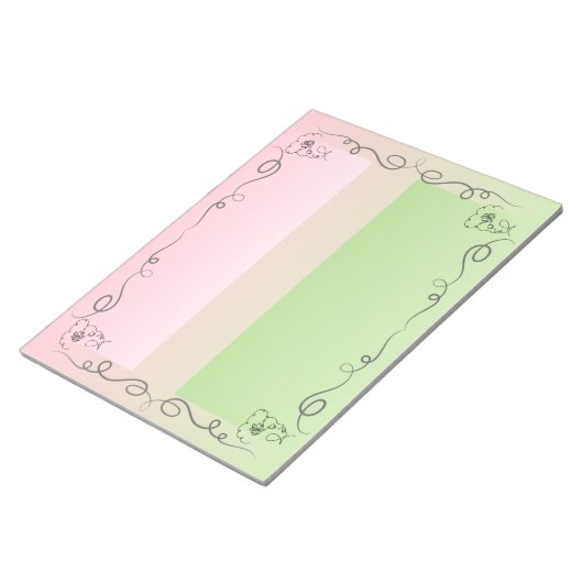 Flowing Beauty pioenroos groot Notitieblok (Schuin)