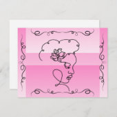 Flowing Beauty: Roos Line Art Blank Kaart (Voorkant / Achterkant)