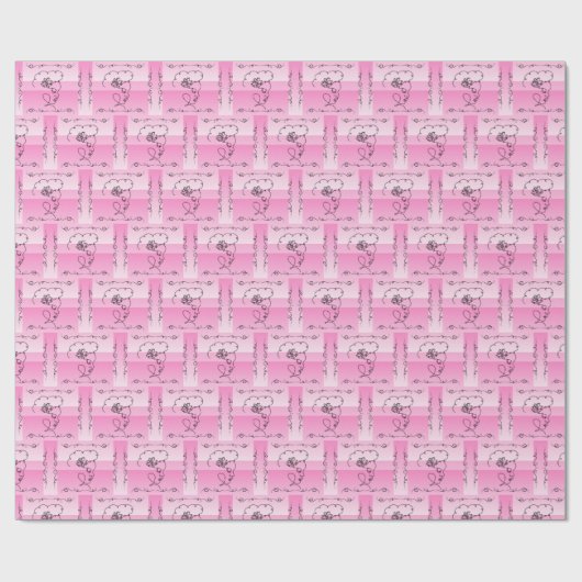 Flowing Beauty: Roos Line Art Gift Wrap Roll Cadeaupapier (Vlak)