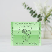 Flowing Beauty: Sage Line Art Blank Kaart (Staand voorkant)