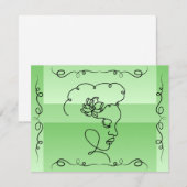 Flowing Beauty: Sage Line Art Blank Kaart (Voorkant / Achterkant)