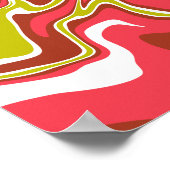 Flowing Color Layers in Red, Olive Green, & White Poster (Hoek)