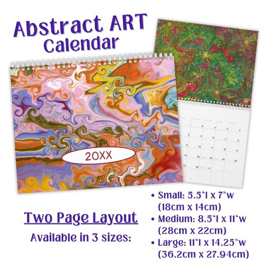 Flowing Color Marbling abstracte kunst - Kalender