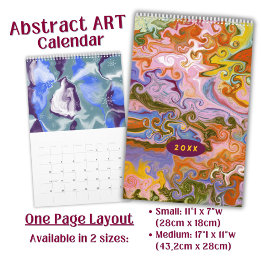 Flowing Color Marbling abstracte kunst - lang Kalender
