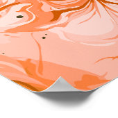 Flowing Coral and Peach Swirls Poster (Hoek)
