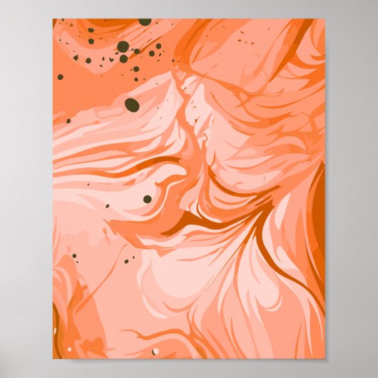 Flowing Coral and Peach Swirls Poster (Voorkant)