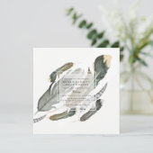 Flowing Feathers Waterverf | Bruiloft Kaart (Staand voorkant)