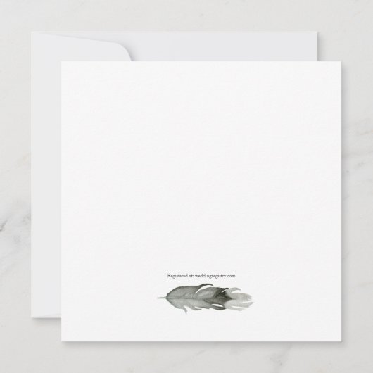 Flowing Feathers Waterverf | Bruiloft Kaart (Achterkant)