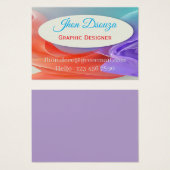 Flowing Gradient Waves with Center Frame, Business Visitekaartje (Voorkant /achterkant)