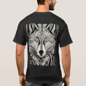 Flowing Lines Wolf Design – Geometric Nature Shirt (Achterkant)