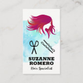 Flowing Magenta Hair-logo | Haarstylist Afsprakenkaartje (Voorkant)