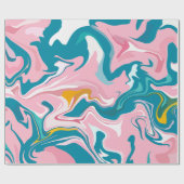 Flowing Marble Design with Pink and Teal Cadeaupapier (Vlak)