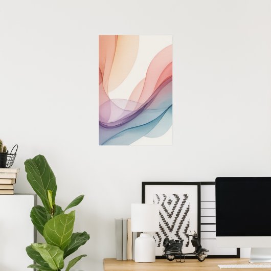 Flowing Pastels Poster (Thuiskantoor)