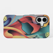 Flowing Pickleball Court Energy Art Phone Case iPhone 16 Hoesje (Achterkant horizontaal)
