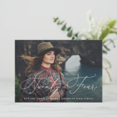 Flowing Script Twenty-Three Graduation Party Kaart (Staand voorkant)