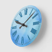 Flowing Shades of Blue Waterverf Effect Ronde Klok (Hoek)