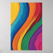 Flowing Spectrum: een levendige Abstracte regenboo Poster (Voorkant)