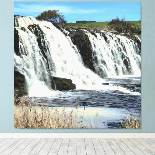 Flowing Waters of Hopkins Falls Canvas Afdruk (Insitu (Houten vloer))