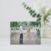 Flowing We Tied The Knot Elopement Briefkaart (Staand voorkant)