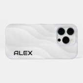 Flowing White Wave iPhone Case Hoesje (Achterkant horizontaal)