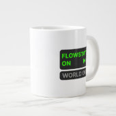 Flowstate aan – World Off | Motivatie koffie Mok (Voorkant rechts)