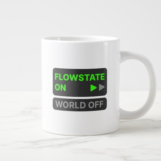 Flowstate aan – World Off | Motivatie koffie Mok (Rechts)