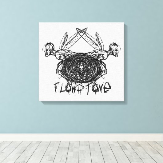 Flowstone Graphics Pixies Logo Canvas Afdruk (Insitu (Houten vloer))