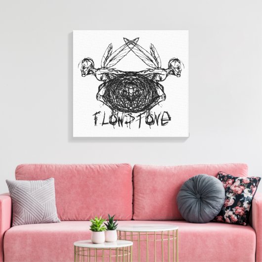 Flowstone Graphics Pixies Logo Canvas Afdruk (Insitu (Woonkamer))