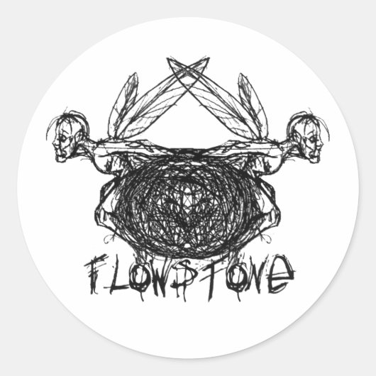 Flowstone Graphics Pixies Logo Ronde Sticker (Voorkant)