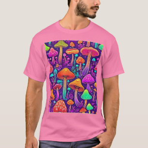 Flowy Neon Mushrooms Dance T-shirt