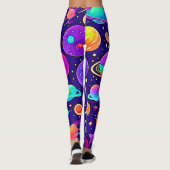 Flowy Neons: planeten en sterren Leggings (Achterkant)