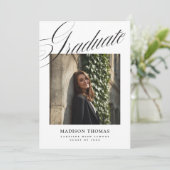 Flowy Typography Graduation Invitation Kaart (Staand voorkant)