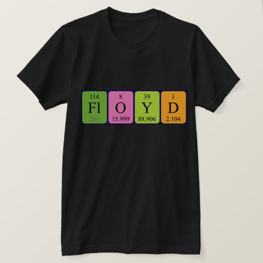 Floyd periodiek shirt van de lijstnaam (Design voorkant)