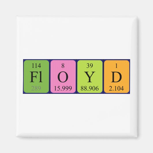 Floyd periodieke lijstnaam magnet (Voorkant)