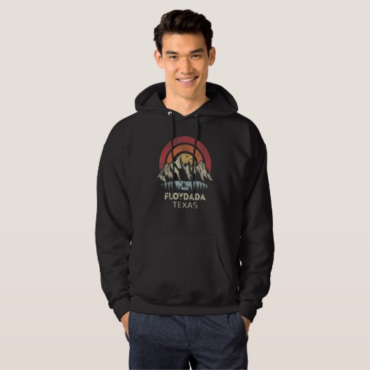 Floydada Texas Mountain Sunset Sunrise Kayaking Hoodie (Voorkant volledig)