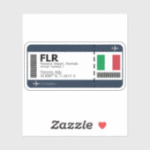 FLR Florence Boarding Pass - Italië-reis Sticker (Vel)