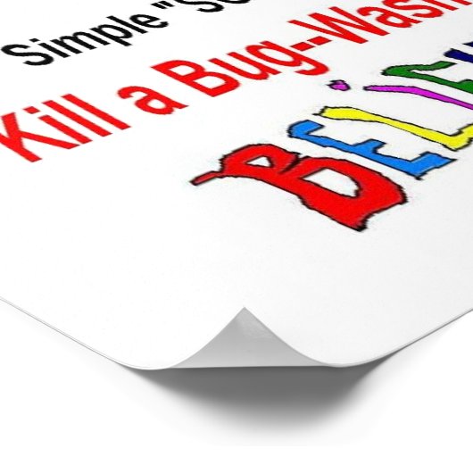 Flu Bug Wash Hands Poster (Hoek)