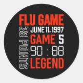 Flu Game Sketll Hiphop Street Fashion Ronde Sticker (Voorkant)