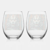 Flu Lion of Wisdom    Wijnglas Zonder Voet (Achterkant)