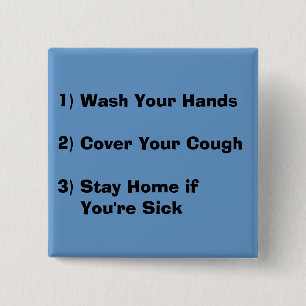 Flu Season Vierkante Button 5,1 Cm