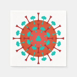 Flu Virus Paper Napkins Servetten