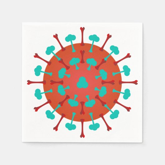Flu Virus Paper Napkins Servetten (Voorkant)