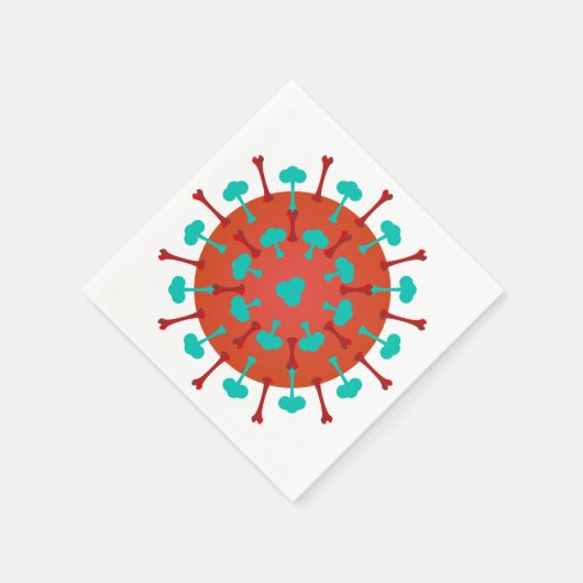 Flu Virus Paper Napkins Servetten (Hoek)